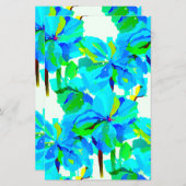 崇高ヒマラヤポピーアクアグリーン花柄 (正面/裏面)