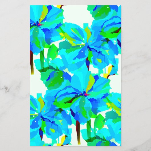 崇高ヒマラヤポピーアクアグリーン花柄 (正面)