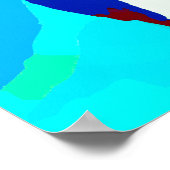 崇高ヒマラヤポピーアクアグリーン花柄 ポスター (角)