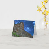 崖および雲のメッセージカード(ブランク) カード (黄色い花)