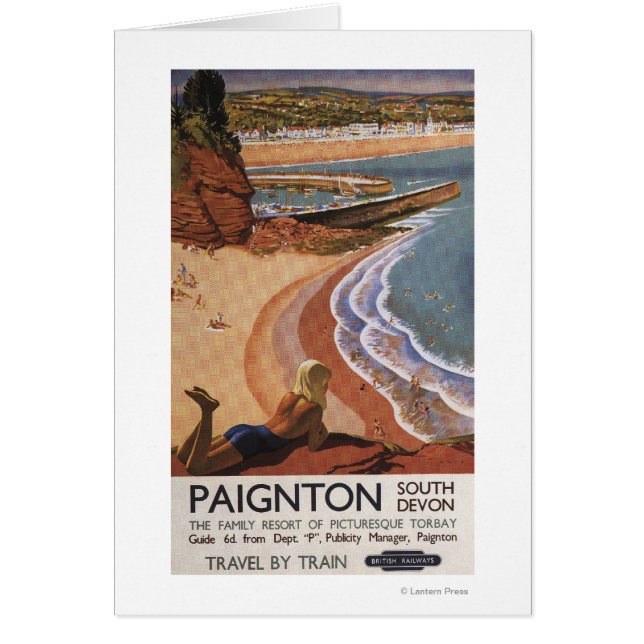 崖から見下ろすイギリス鉄道の少女 (正面)