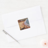 崖から見下ろすイギリス鉄道の少女 スクエアシール (封筒)