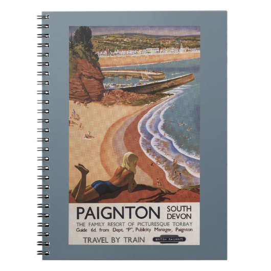 崖から見下ろすイギリス鉄道の少女 ノートブック (正面)