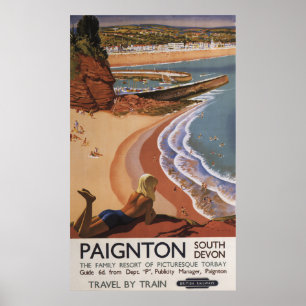崖から見下ろすイギリス鉄道の少女 ポスター