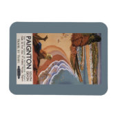 崖から見下ろすイギリス鉄道の少女 マグネット (横)