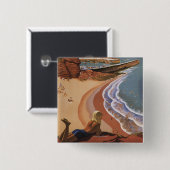 崖から見下ろすイギリス鉄道の少女 缶バッジ (正面&裏面)