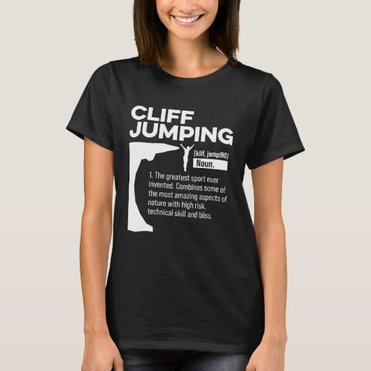 崖から飛び込む 名詞 定義 Tombstoning 崖ダイバー Tシャツ (正面)