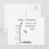 崖から飛び降りる ポストカード (正面/裏面)