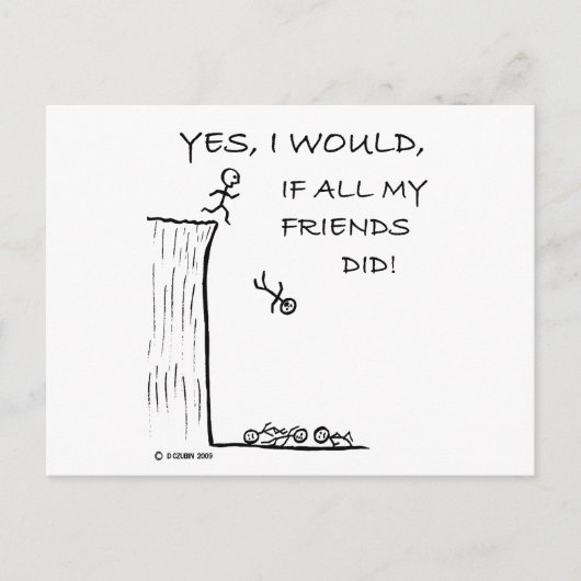 崖から飛び降りる ポストカード (正面)