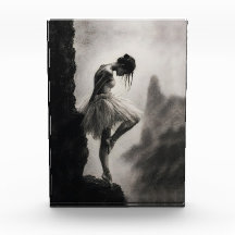 崖っぷちのバレリーナ モノクローム ドラマチック アート