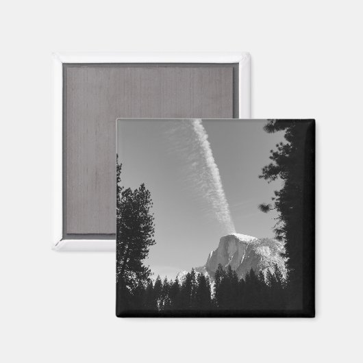 崖っぷちの雲 ヨセミテの空 黒と白の写真 マグネット (正面/裏面)