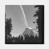 崖っぷちの雲 ヨセミテの空 黒と白の写真 マグネット (正面)