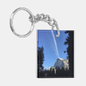 崖っぷちの雲 ヨセミテ ブルー カラー写真 キーホルダー (正面左)