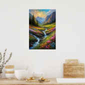 崖に囲まれた渓谷に浮かぶ小川の物語 ポスター (キッチン)