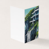 崖に絵画あるアニメの灰色のコンクリート造り 名刺 (外部)