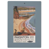 崖に見ているイギリスの鉄道の女の子 クリップボード (裏面)