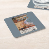 崖に見ているイギリスの鉄道の女の子 スクエアペーパーコースター (アングル)