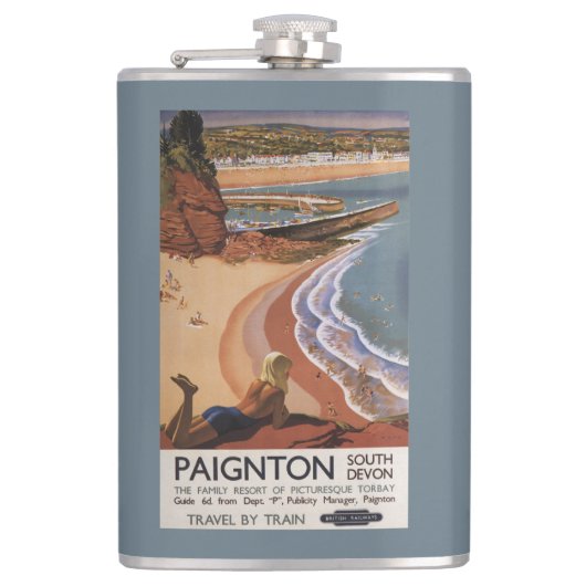 崖に見ているイギリスの鉄道の女の子 フラスク (正面)