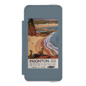 崖に見ているイギリスの鉄道の女の子 INCIPIO iPhoneウォレットケース (フォリオ 正面)