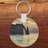 崖のエトレタ、クロード・モネによる夕焼け キーホルダー (正面)