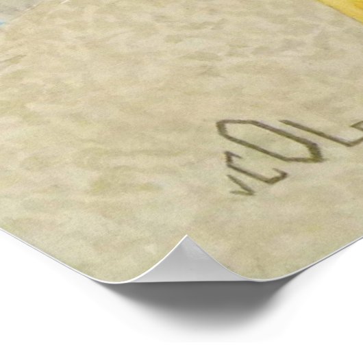 崖の上で休んでいるカモメ ポスター (角)