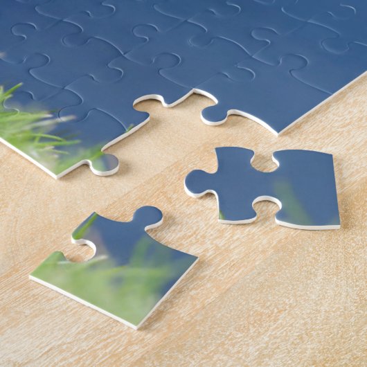 崖の上の大西洋のパフィン(Fratercula Arctica) ジグソーパズル (側面)