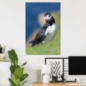 崖の上の大西洋のパフィン(Fratercula Arctica) 2 ポスター (ホームオフィス)