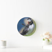 崖の上の大西洋のパフィン(Fratercula Arctica) 2 ラウンド壁時計 (ホーム)