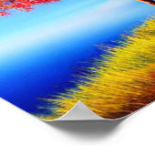 崖の上の秋の木 ポスター (角)