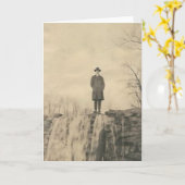 崖の人 カード (黄色い花)