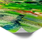 崖の印象派の海岸線のワイルドフラワー ポスター (角)