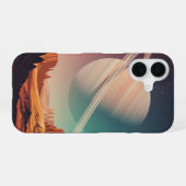 崖の向こうのヴィンテージプラネット iPhone 16ケース (裏面横)