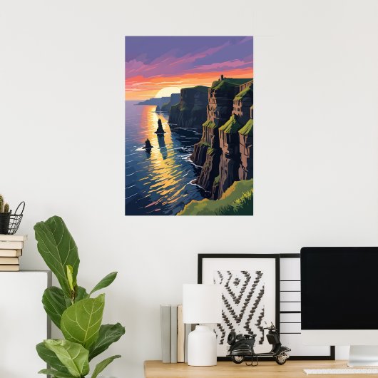 崖の景色 ポスター (ホームオフィス)