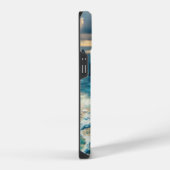崖の滝は優雅に落ちる iPhoneケース (右側面)
