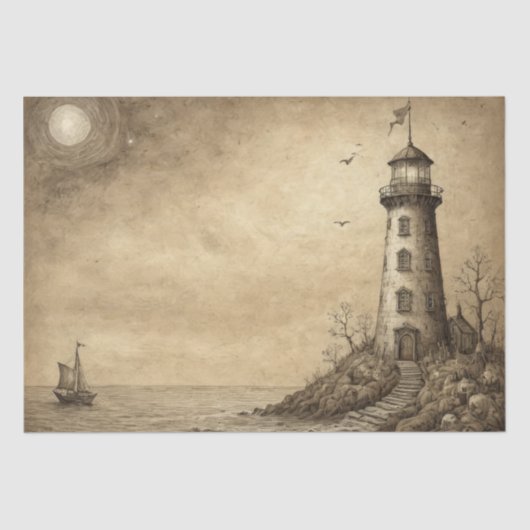 崖の灯台:スケ航海のッチ – デコページ 薄葉紙 (正面)