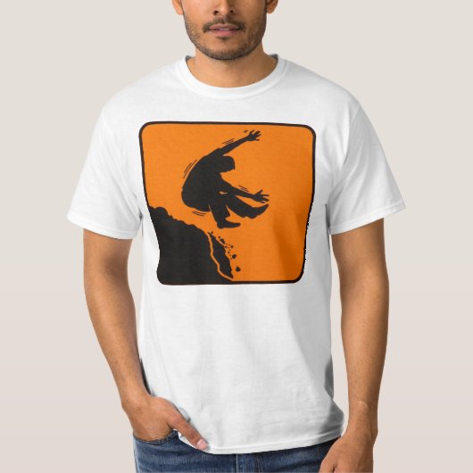崖の警告-危険をハイキングすること Tシャツ (正面)