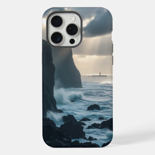 崖威厳のある面が急上昇する iPhoneケース (裏面)