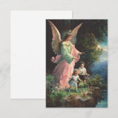 崖近くの子供たちを守る守護天使 サンキューカード (正面/裏面)