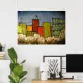 崩壊した町 ポスター (ホームオフィス)