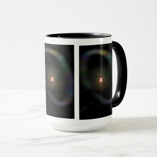 崩壊する超新星と広がるリングのマグカップ マグカップ (正面右)