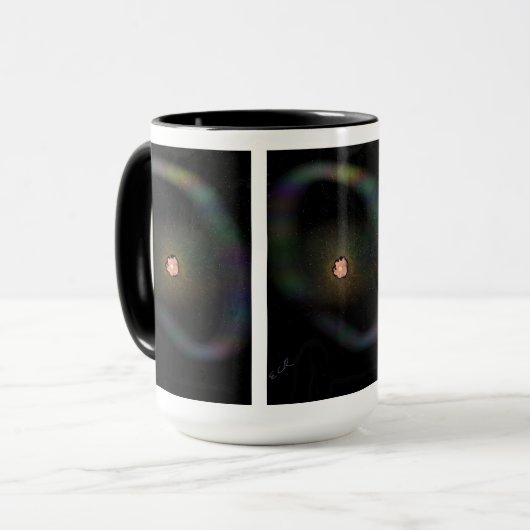 崩壊する超新星と広がるリングのマグカップ マグカップ (正面左)