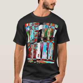 崩壊の反射抽象デザインのダークTシャツ Tシャツ
