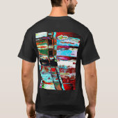 崩壊の反射抽象デザインのダークTシャツ Tシャツ (裏面)