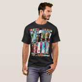 崩壊の反射抽象デザインのダークTシャツ Tシャツ (正面フル)