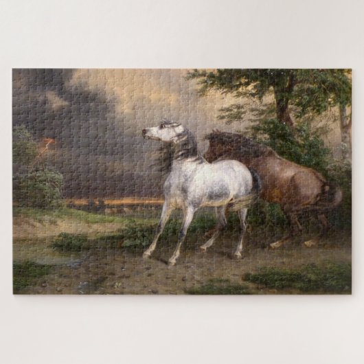 嵐に怯えた馬（カーレ・バーネット） ジグソーパズル (横)