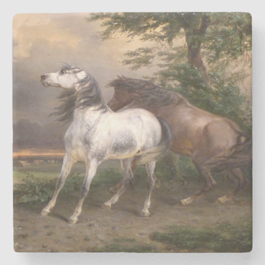 嵐に怯えた馬(カーレ・バーネット) ストーンコースター (正面)