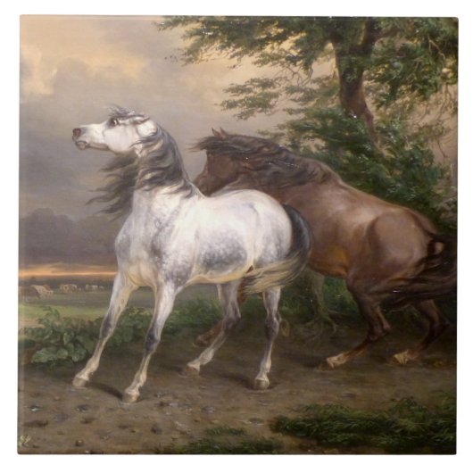 嵐に怯えた馬(カーレ・バーネット) タイル (正面)