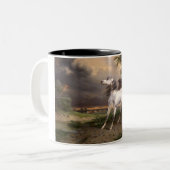 嵐に怯えた馬(カーレ・バーネット) ツートーンマグカップ (正面左)