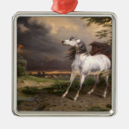 嵐に怯えた馬（カーレ・バーネット） メタルオーナメント