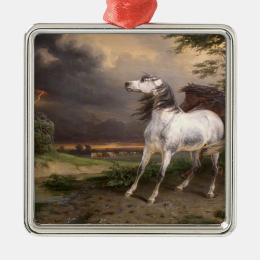 嵐に怯えた馬（カーレ・バーネット） メタルオーナメント (正面)